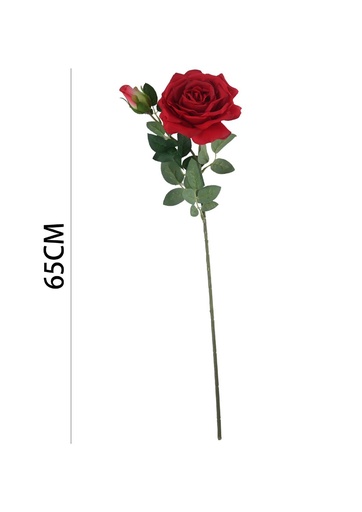 [631118ROJO] Ramo de flores artificiales - Rosa de borde grande en 65 cm