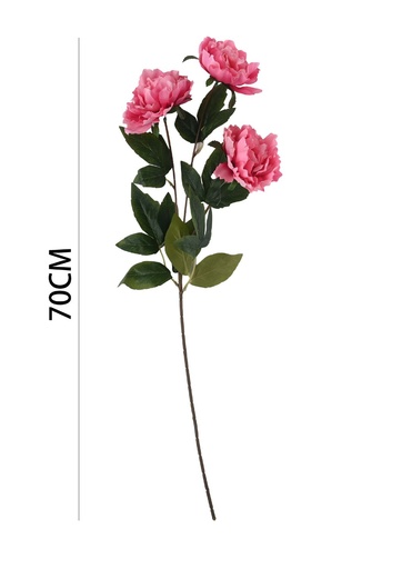 [631114ROSA OSCURO] Ramo de flores artificiales - Peonía en 3 cabezas