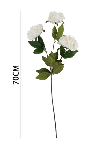 [631114BLANCO] Ramo de flores artificiales - Peonía en 3 cabezas