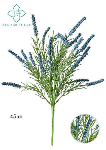 [630648-蓝色] Ramo de lavanda de espuma de 7 cabezas - Ramo decorativo