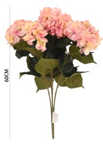 [630813粉色] Ramo de hortensias BUSH con 7 cabezas de 23" y 144 hojas - Ramo decorativo