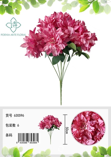 [630596-西瓜红] Arreglo floral de siete cabezas de dalia - Decoraciones florales