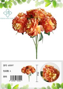 [630597-橘色] Ramo de peonías noruegas de 7 cabezas - Ramo decorativo