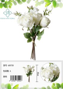[630720-奶白] Ramo de rosas amante 9 cabezas 45 cm - Decoración floral y bouquet