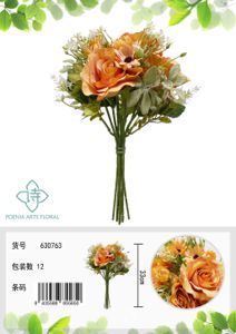 [630763橙色] Ramo de pequeñas rosas - Decoración floral y bouquet