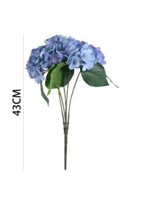 [630848AZUL] Ramo de hortensias 3D 5 cabezas 43 cm - Decoración floral