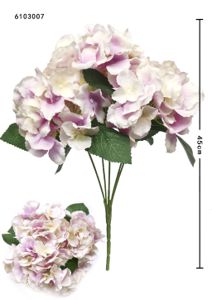 [6103007粉白] Ramo de 5 hortensias en color púrpura claro - Bouquet de flores
