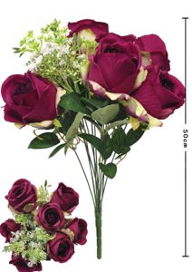 [630206暗红] Ramo de 12 rosas en colores otoñales - Bouquet de flores grandes