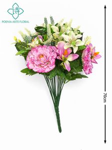 [630252-紫白8435588850518] Ramo de 17 flores en tonos lilas y blancos - Bouquet de flores grandes
