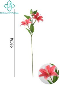 [631304香槟粉] Ramo de lirios 3D en color fucsia de 95 cm - Decoración floral