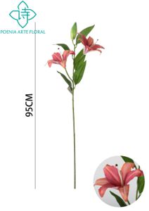 [631304OSCURO] Ramo de lirios 3D en color rojo antiguo de 95 cm - Decoración floral