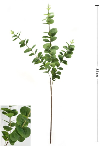 [630227深绿] Ramo decorativo de hojas de eucalipto 85 cm - Varas decorativas