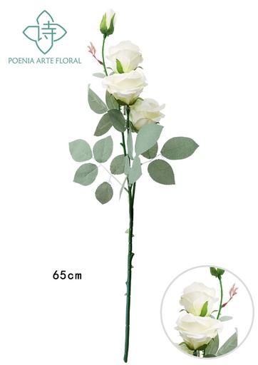 [630390纯白] Ramo de rosas de amor de 4 cabezas - Decoración floral