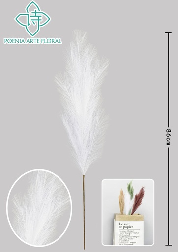 [630378-白色] Rama de caña artificial media - Decoración floral para hogar