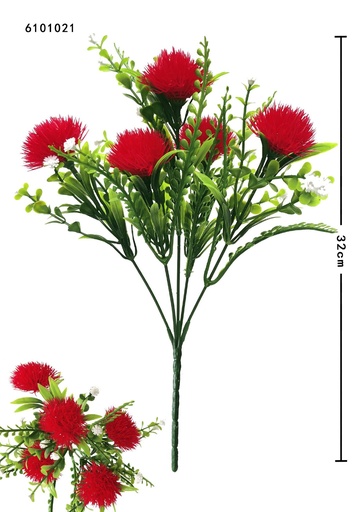 [6101021红色] Ramo de flores de plástico rojas - Accesorios decorativos