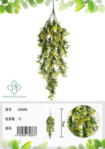 [630585-2黄色] Planta colgante de pequeñas flores - Decoración de interiores