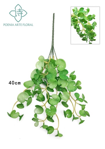 [630456-2] Rama de hoja de dinero artificial de 40 cm - decoración de pared enredadera