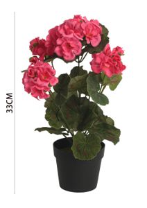 [M630977玫红] Geranio artificial en maceta mediana - Pequeño macetero decorativo