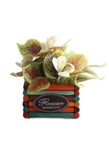 [5101082-9] Pozuelo de flores artificiales - Pequeño macetero decorativo