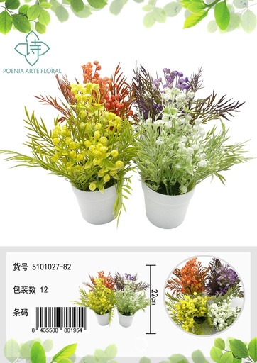 [5101027-82] Planta artificial pequeña en maceta - Bonsái decorativo