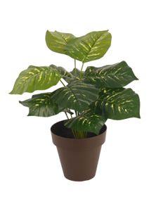[620229-6] Bonsái artificial de planta verde de 45 cm con hojas moteadas - Planta decorativa