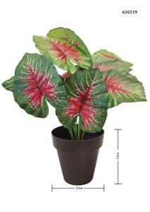 [620229-4] Bonsái artificial de planta verde de 45 cm con núcleo rojo - Planta decorativa