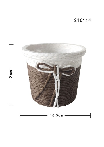 [210114棕色] Macetero de madera de color marrón - Jardinería y decoración