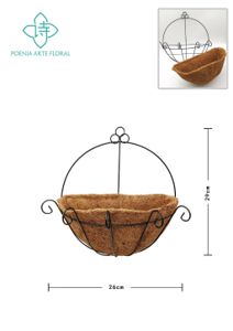 [210138] Maceta colgante de 10 pulgadas en mimbre marrón - Maceta de madera