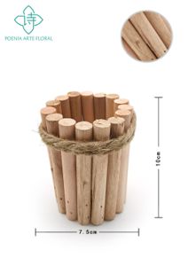 [210142-原色] Maceta cilíndrica pequeña de madera - Maceta de madera