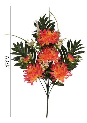 [6101076橙紫] Ramo funerario 6101076 naranja y morado - Ramos y flores