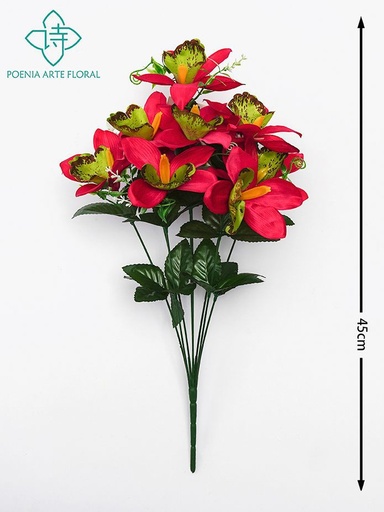 [630238-红色8435588850372] Ramo de orquídeas (8 cabezas)