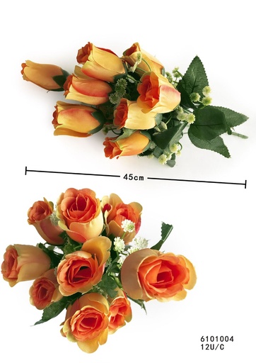 [6101004NARANJA] Ramo de flores de seda - 6101004 Naranja (843588800407)