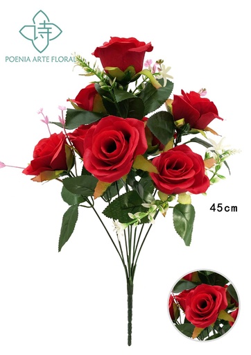 [6101050红色] Ramo de rosas triángulo (8 cabezas)