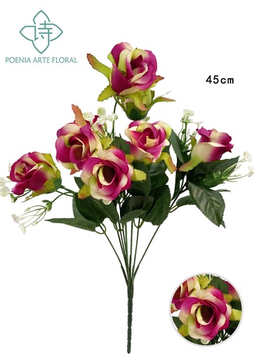[6101054玫红点] Ramo de flores en espiral (8 cabezas)