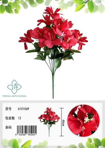 [6101069红色] Ramo de flores de seda - 6101069 Rojo (8435588805945)