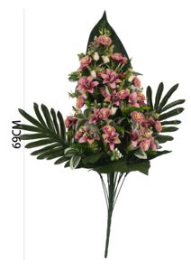 [6101096紫] Ramo de orquídeas y rosas (18 cabezas)