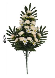 [6101097奶白] Ramo de crisantemos de cerezo (18 cabezas)