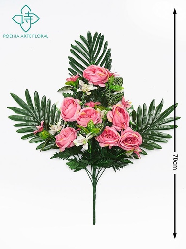 [630248-粉8435588850471] Ramo de peonías y orquídeas rosas (14 cabezas)