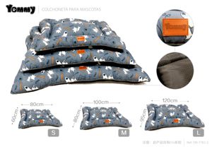 [YM7783-2] Colchoneta de perro 3 piezas negra 7783-2 - Elegante lugar para tus mascotas