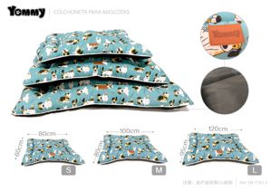 [YM7783-3] Colchoneta de perro 3 piezas verde 7783-3 - Para el descanso perfecto en casa