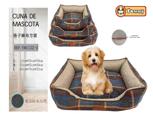[YM1122-3] Cuna de perro (juego de 3 piezas) azul - Accesorios para mascotas