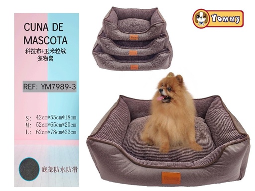 [YM7989-3] Cuna de perro de nieve suave en gris - Accesorios cómodos para mascotas