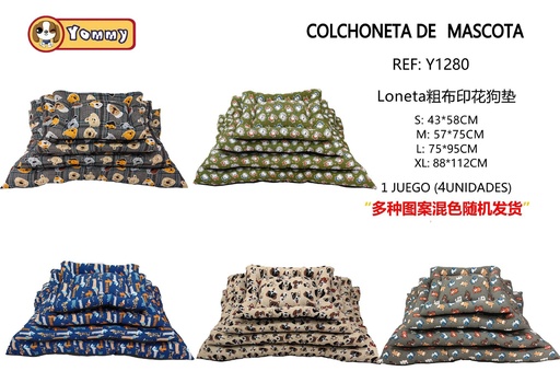 [YM1280] Juego de colchonetas cuadradas de 4 piezas - Productos para mascotas