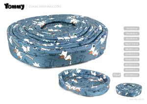 [YM2977G] Cuna de 10 piezas azul joya 68x58x16 cm - Accesorios para mascotas