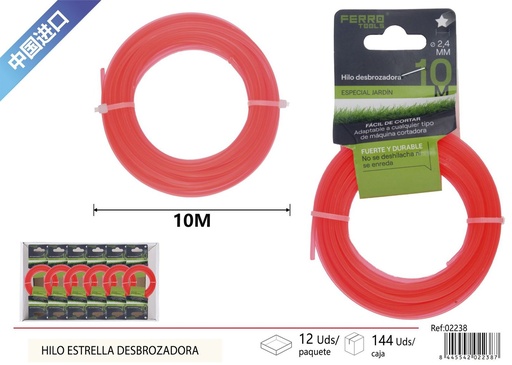 [02238] Hilo estrella desbrozadora 10 m - Accesorios para jardín