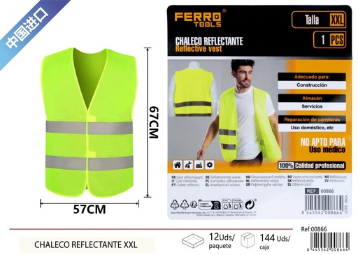 [00866] Chaleco reflectante XXL - Accesorios de coche y seguridad