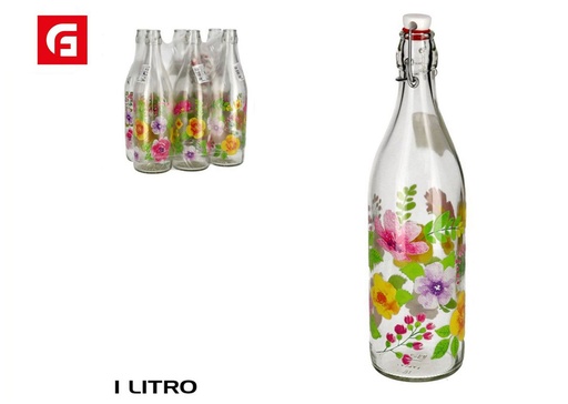 [A001992] Botella Lory 1 L jardín de primavera - Botellas y recipientes