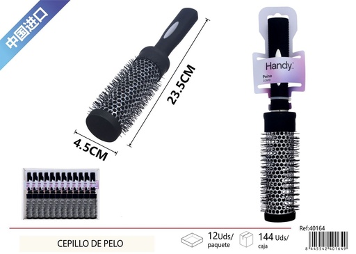 [40164] Cepillo de pelo de aluminio con mango redondo - Accesorios de belleza para el cabello