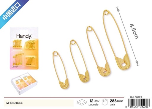 [30229] Imperdibles dorados - Accesorios de costura