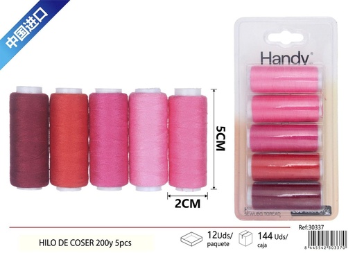 [30337] Hilo de coser 200 yardas 5 pcs - Accesorios de costura